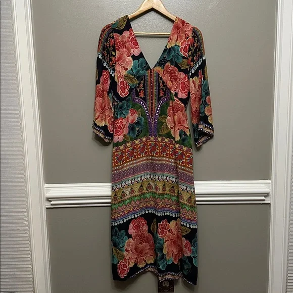 Farm Rio Anthropologie Rosalie dress Sz L made - Picture 2 of 9